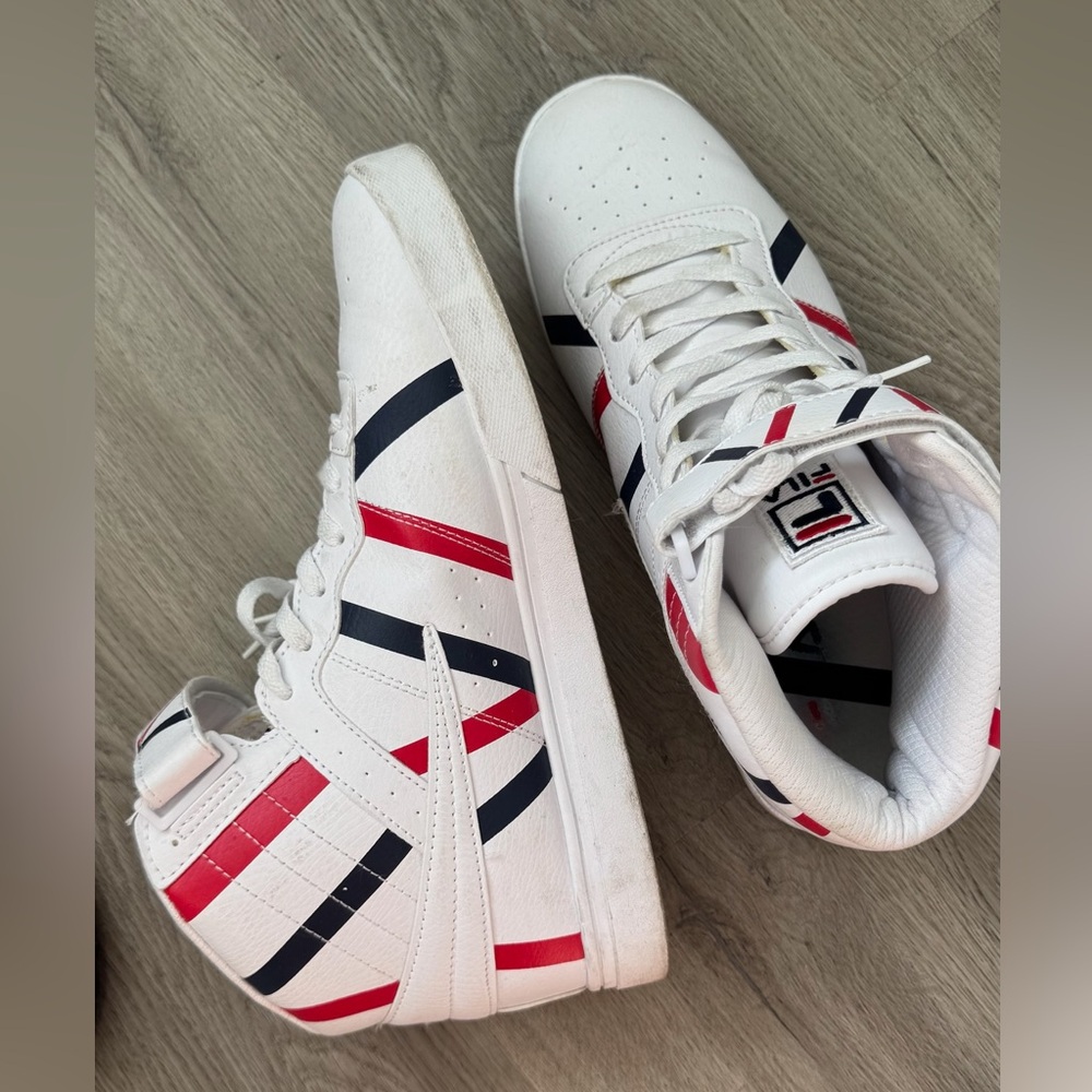 Fila Men's White, Red, and Blue Athletic Shoes